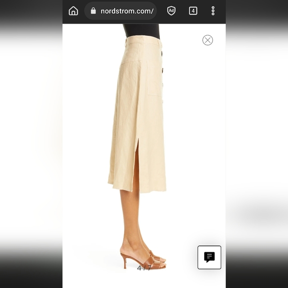 NICHOLAS 100% linen midi skirt - Picture 3 of 12